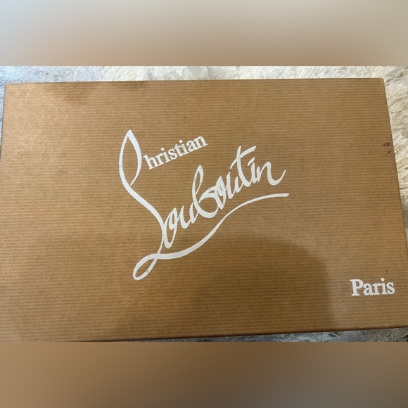 Christian Louboutin, Black Crepe Satin/Chiffon high heeled pump with peep toe - Picture 6 of 7